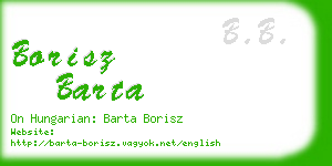 borisz barta business card
